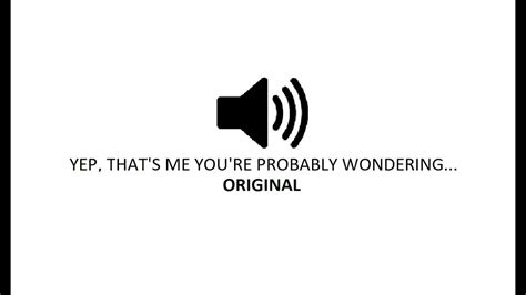 yes that's me you're probably wondering movie|*ORIGINAL* Yep, That's Me You're Probably Wondering.